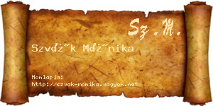 Szvák Mónika névjegykártya