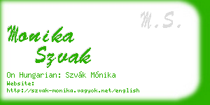monika szvak business card