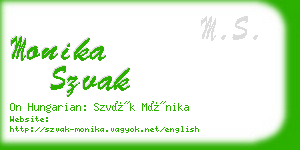 monika szvak business card